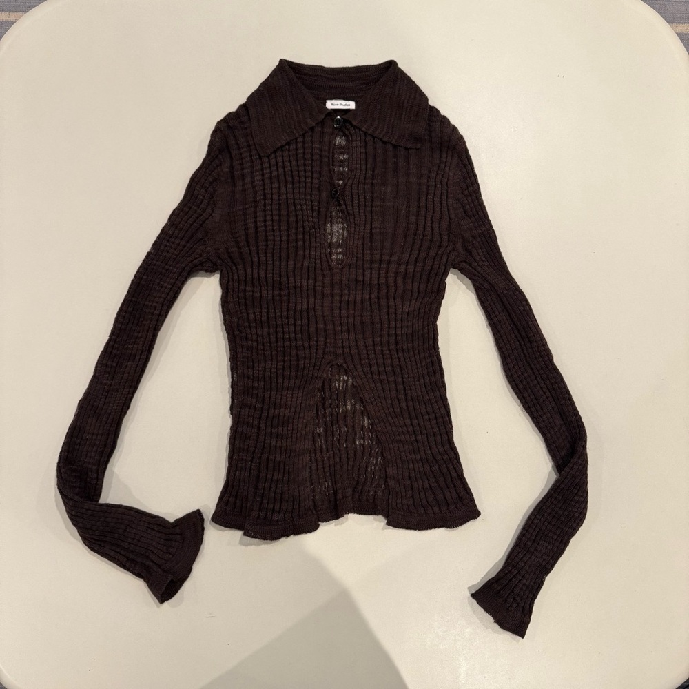ACNE STUDIOS - Brown Spread Collar Sweater Sz M